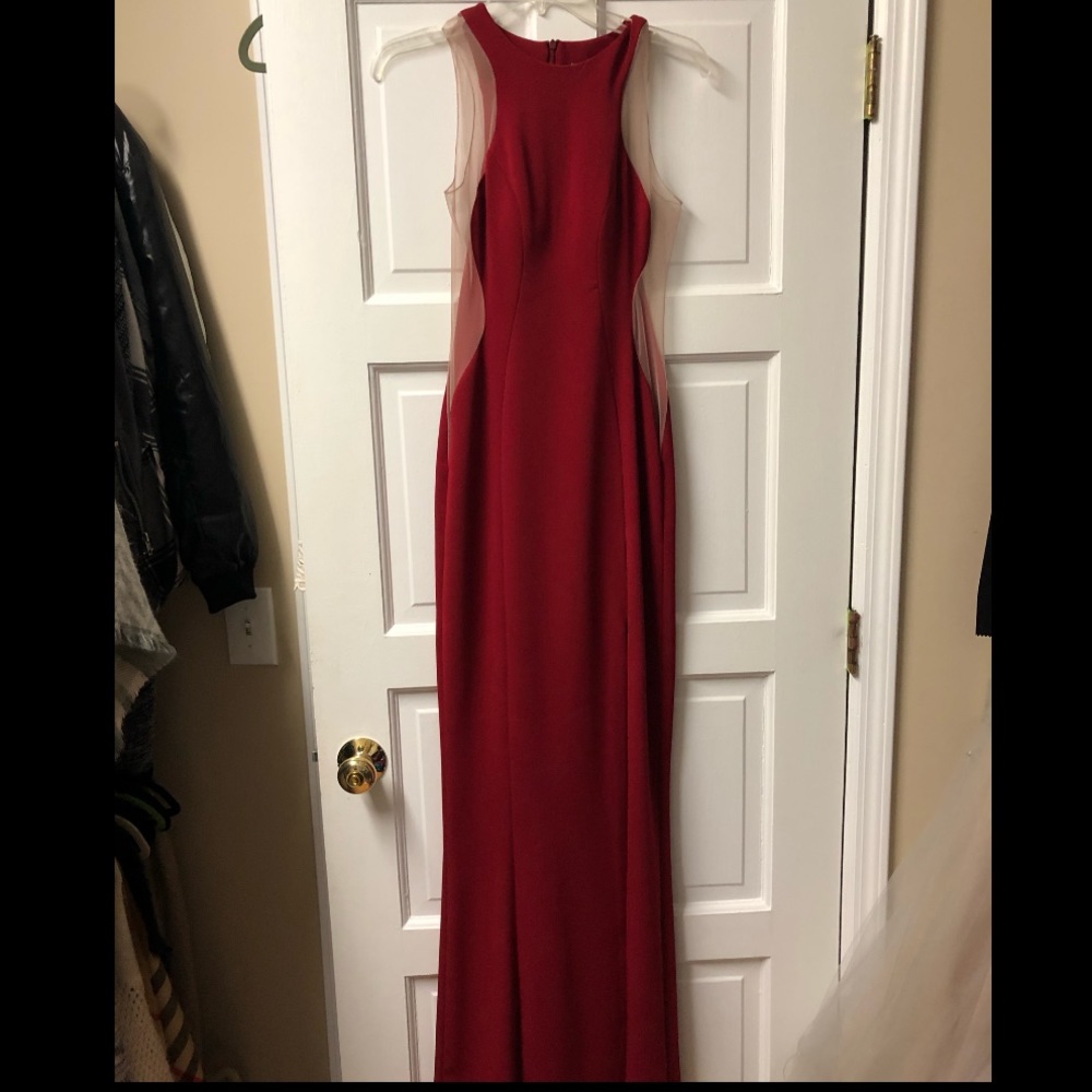 Red Prom Gown - Sheer siding